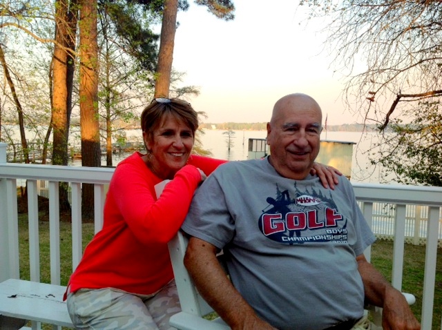 Bonnie and Don on the back deck.