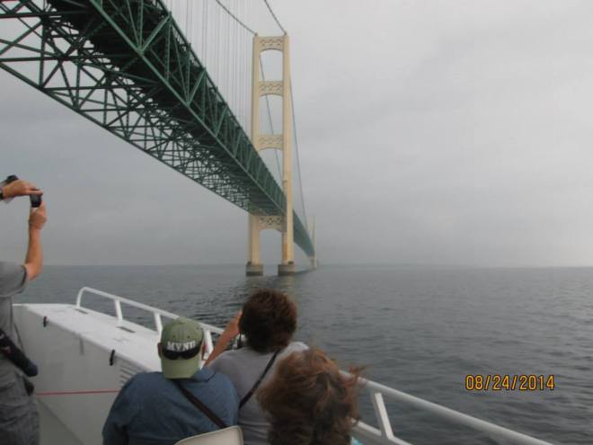 The Greenes went over to the Island on one of Shepler Mackinac Bridge crossings and got to see that huge structure up close!  Monday was a foggy day, and they had rain for a while later on.  But the rest of the trip was perfect!