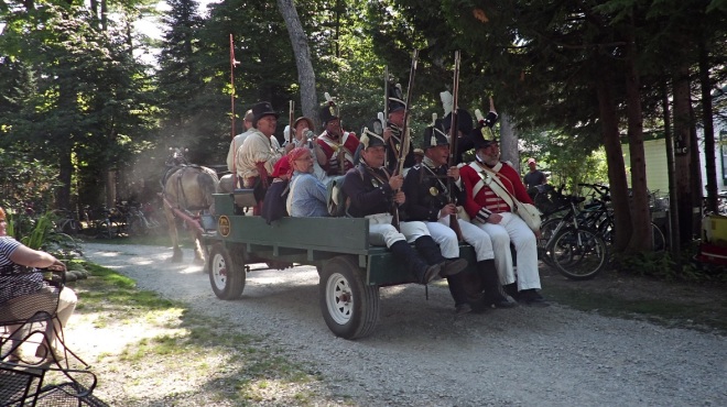 Permanent fort interpreters from Fort Mackinac and Colonial Michilimackinac were joined by several reenactment groups to make the battle come alive.